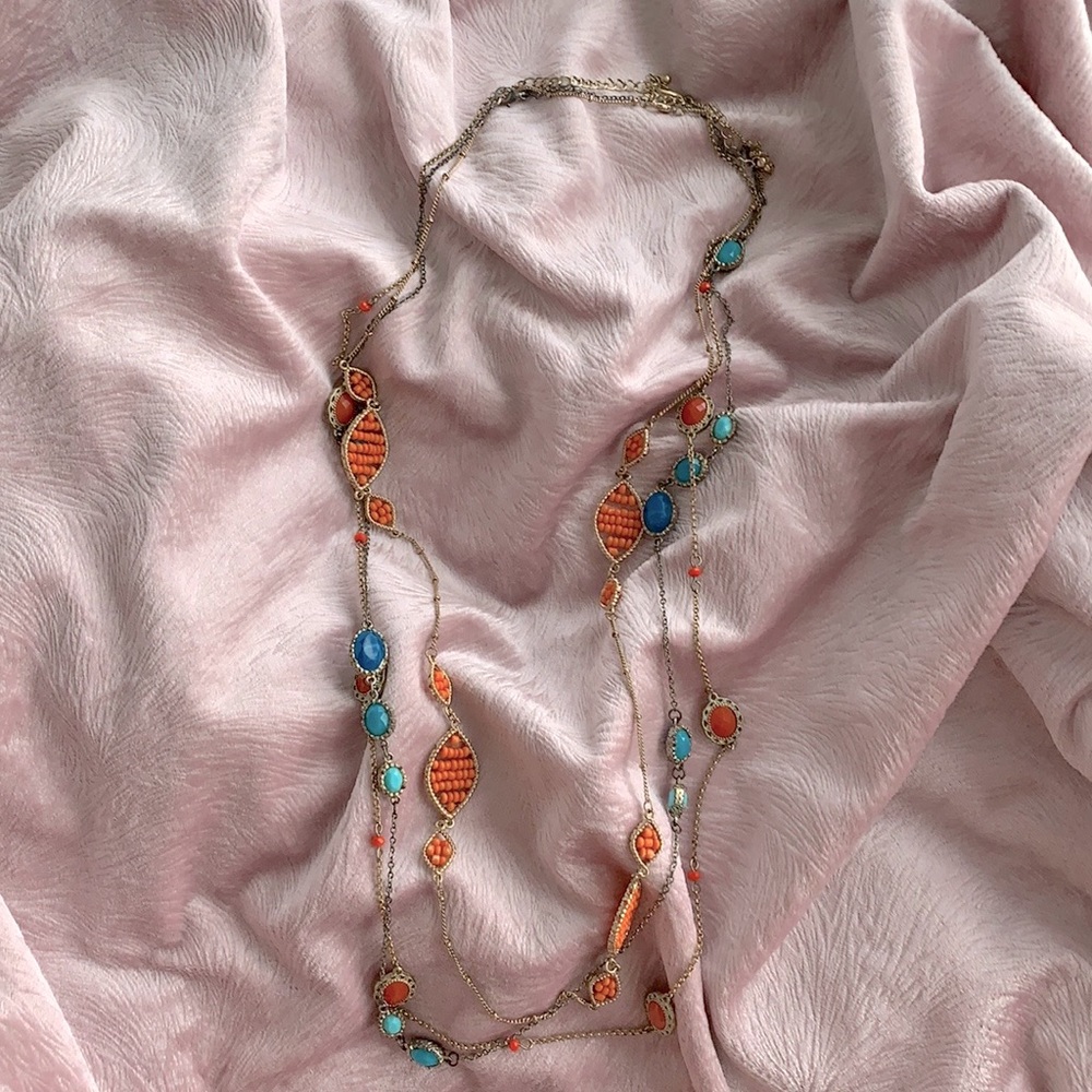 Colorful long necklace